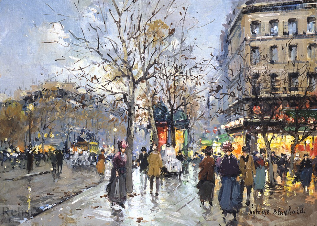 "Le boulevard Haussmann". Antoine Blanchard (1910 - 1988)