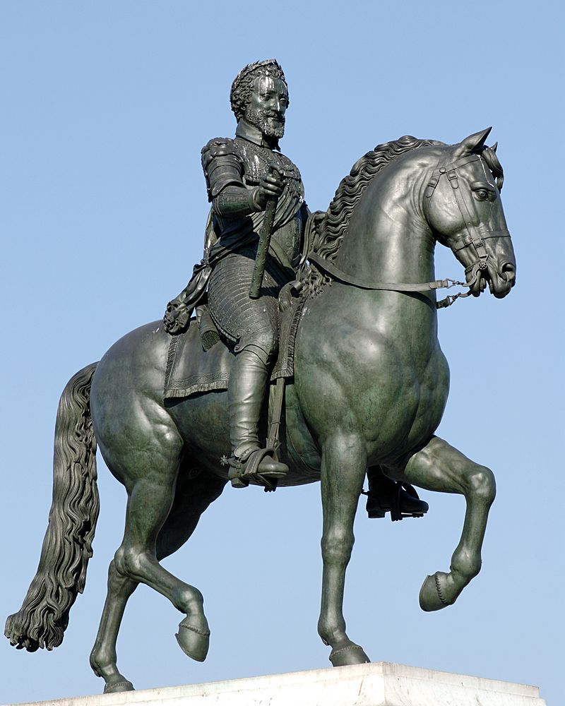 Statue équestre du roi Henri IV sur le Pont Neuf à Paris