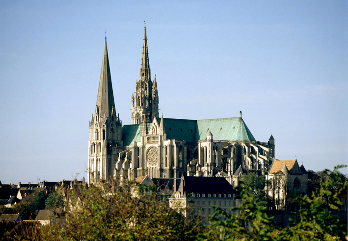 La cathédrale de Chartres, construite entre 1145 et 1220.