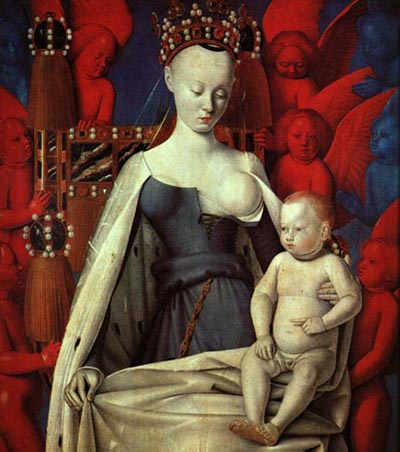 La Vierge à l'enfant - Jean Fouquet (1415 - 1481) - Musée des Beaux -Arts d'Anvers. Agnès Sorel servit de modèle pour cette Vierge à l'enfant.